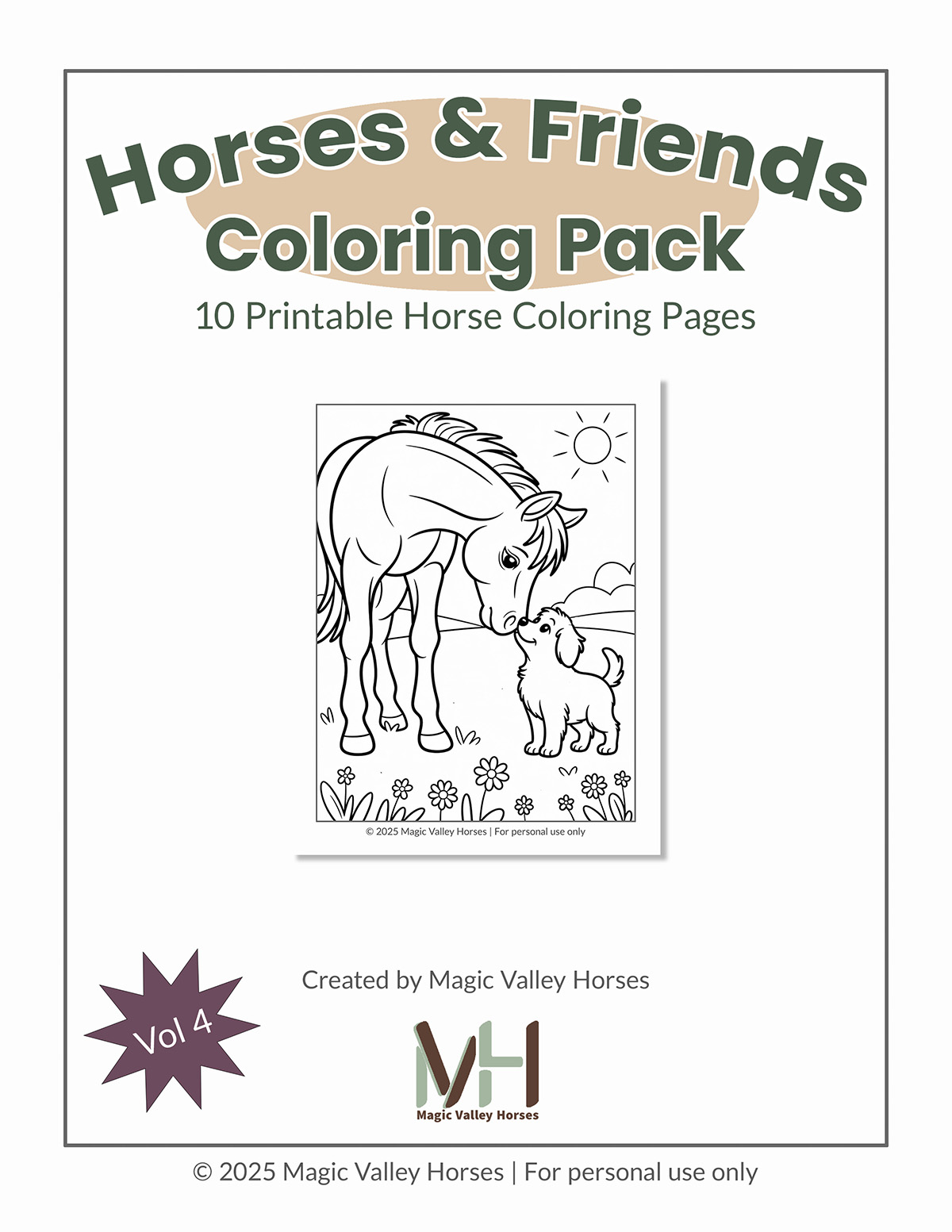 Horses and Friends Coloring Pack