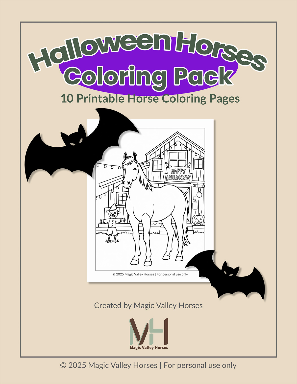 Halloween Horses Coloring Pack